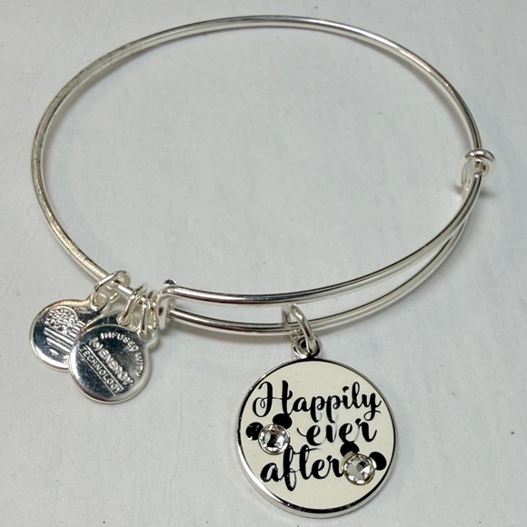 Alex and Ani Silver Charm Bracelet with 'Happily Ever After' Pendant - Picture 1 of 1